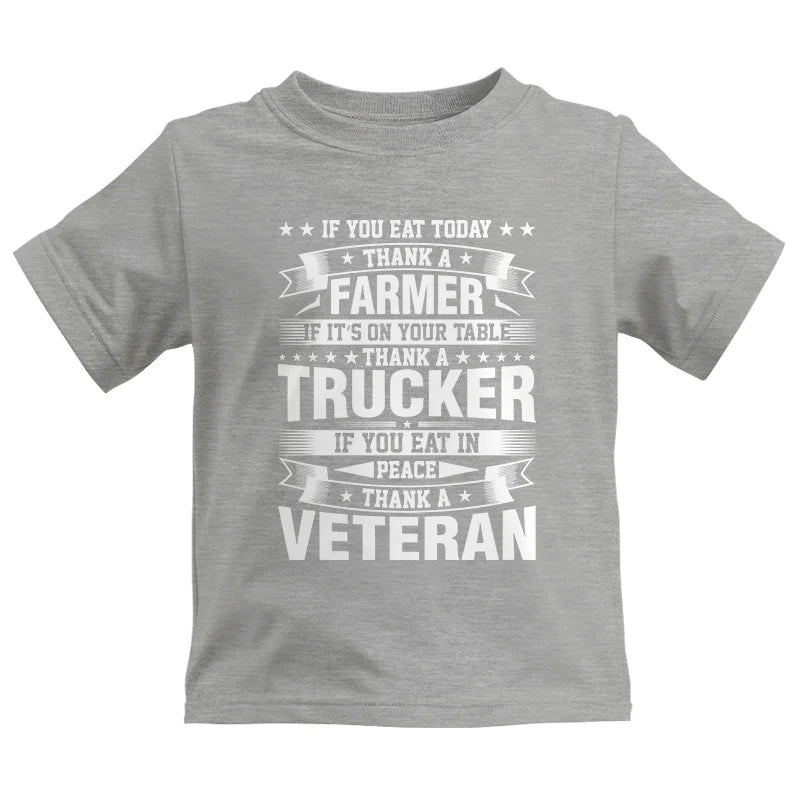 Image of Thank a Farmer Thank a Trucker Thank a Veteran Appreciation - Kids Heavy Cotton™ Tee