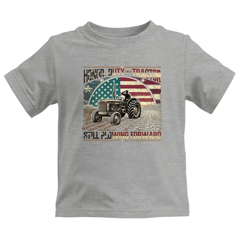 Image of Veteran Farmer Honor Duty And A Tractor 1 - Kids Heavy Cotton™ Tee