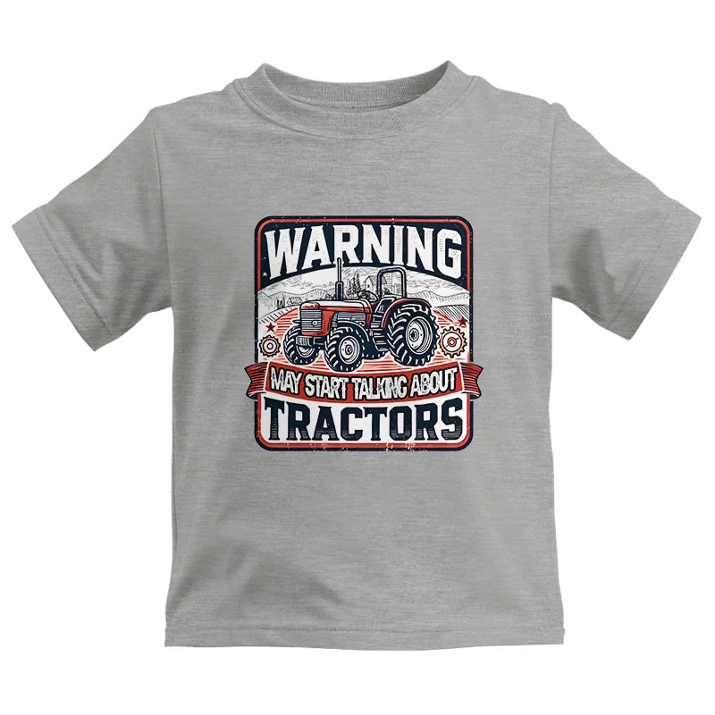 Warning May Start Talking About Tractors - Kids Heavy Cotton™ Tee