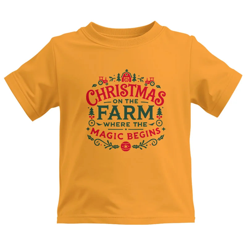 Christmas on the Farm Where the Magic Begins! 1 - Kids Heavy Cotton™ Tee