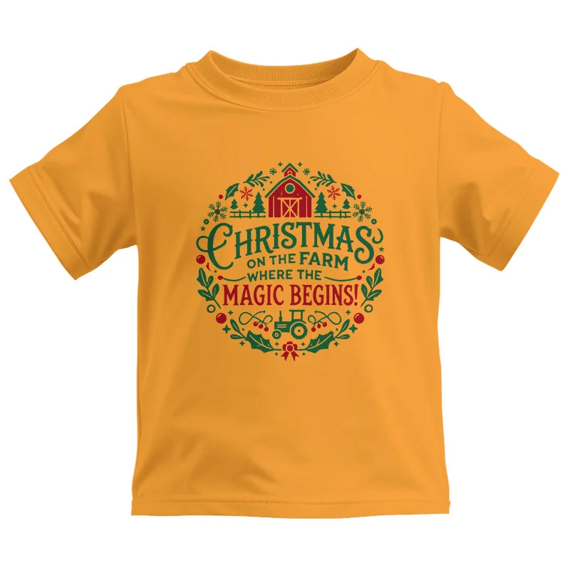 Image of Christmas on the Farm Where the Magic Begins! 2 - Kids Heavy Cotton™ Tee