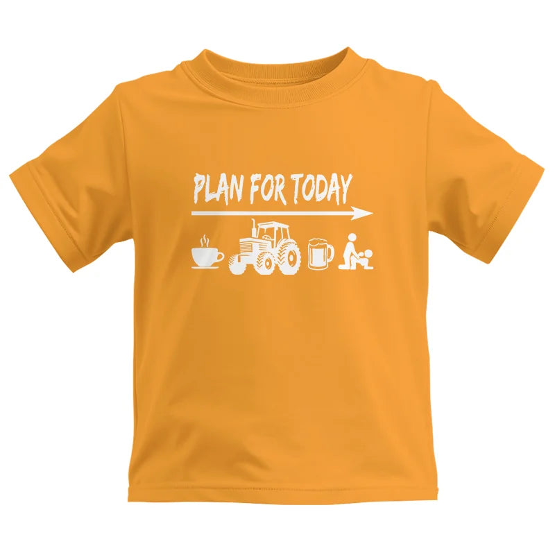 Funny Farmer Plan For Today Coffee Tractor Beer Bed - Kids Heavy Cotton™ Tee