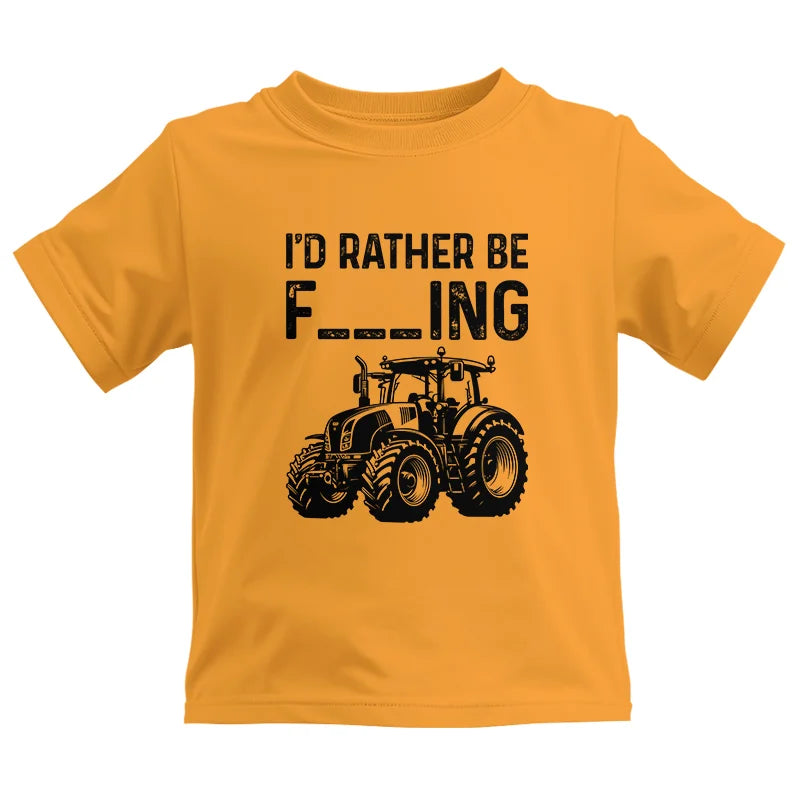 Funny I Would Rather Be Farming Tractor 1 - Kids Heavy Cotton™ Tee