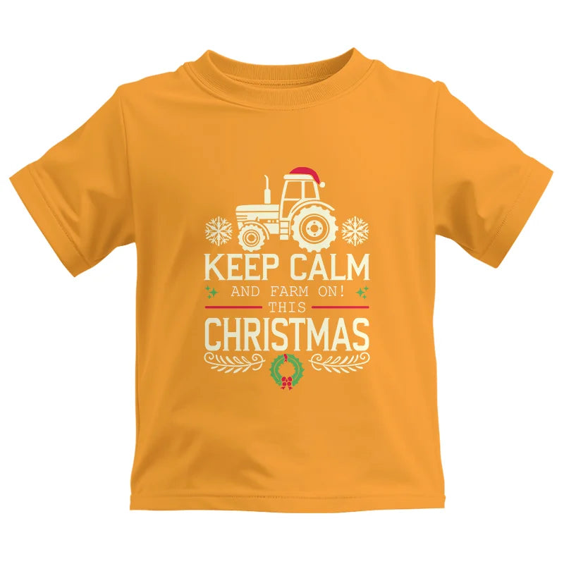 Keep Calm And Farm On! This Christmas - Kids Heavy Cotton™ Tee