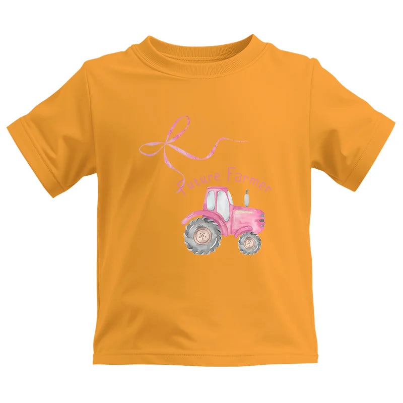 Image of Pink Bow Cute Tractor - Kids Heavy Cotton™ Tee