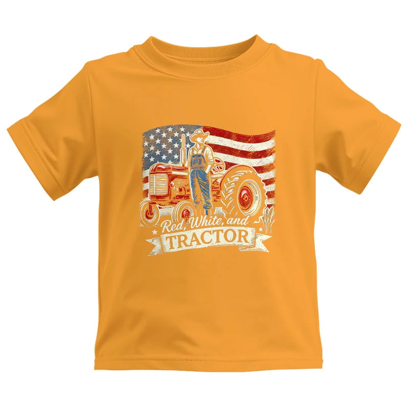 Red White And Tractor - Kids Heavy Cotton™ Tee