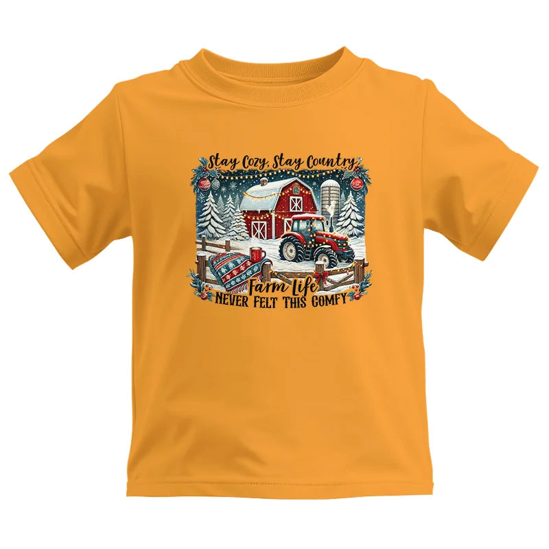 Stay Cozy_Stay Country_Farm Life Never Felt This Comfy 3 - Kids Heavy Cotton™ Tee