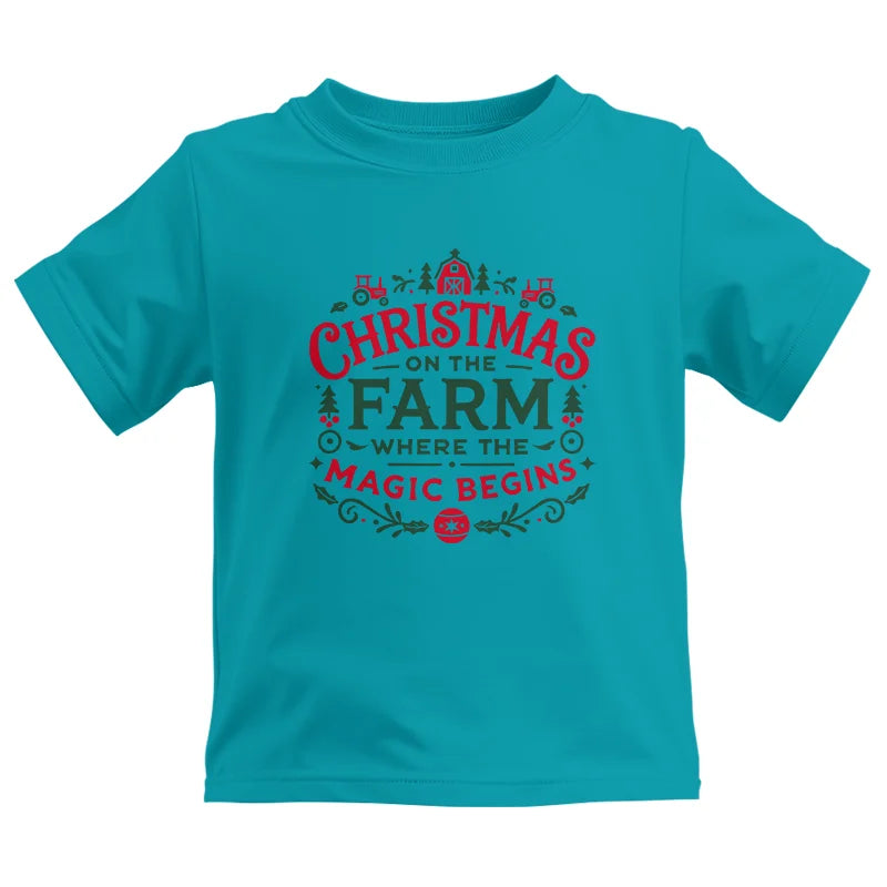 Christmas on the Farm Where the Magic Begins! 1 - Kids Heavy Cotton™ Tee