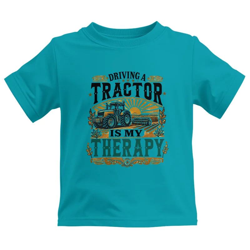 Driving A Tractor Is My Therapy - Kids Heavy Cotton™ Tee