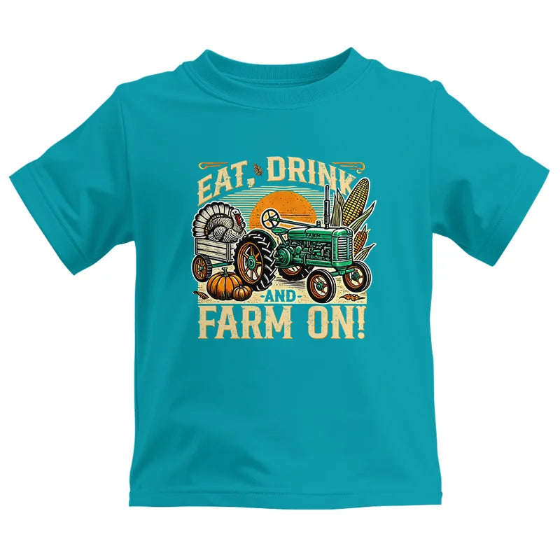 Image of Eat Drink and Farm On - Kids Heavy Cotton™ Tee