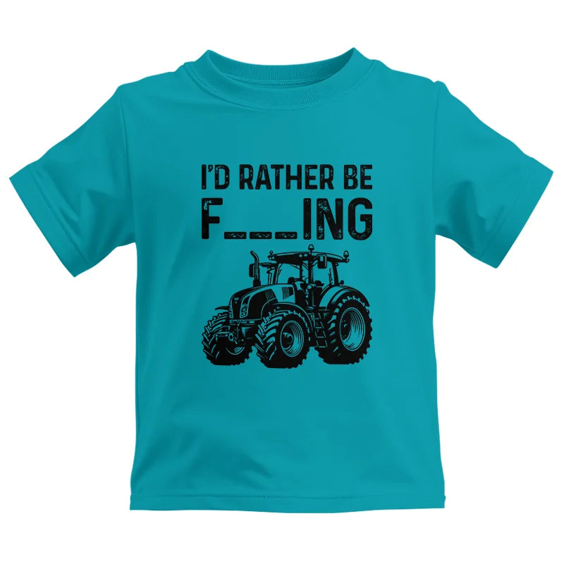 Funny I Would Rather Be Farming Tractor 1 - Kids Heavy Cotton™ Tee