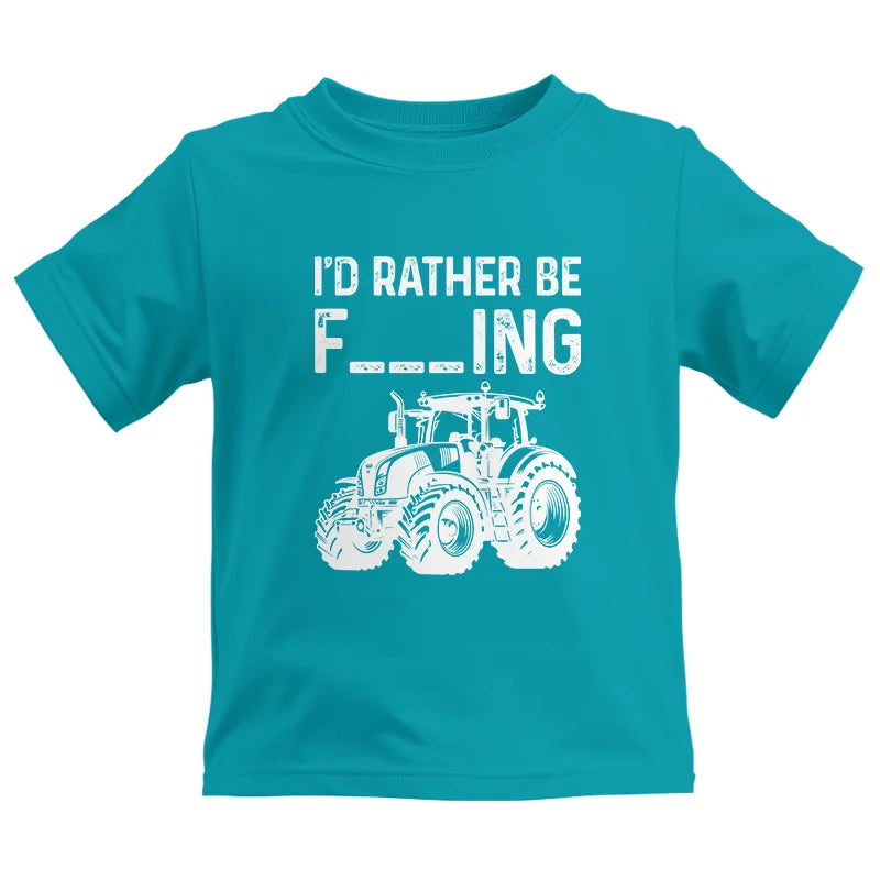 Funny I Would Rather Be Farming Tractor 2 - Kids Heavy Cotton™ Tee