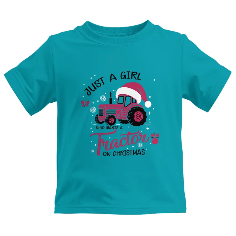 Just A Girl Who Want A Tractor On Christmas - Kids Heavy Cotton™ Tee