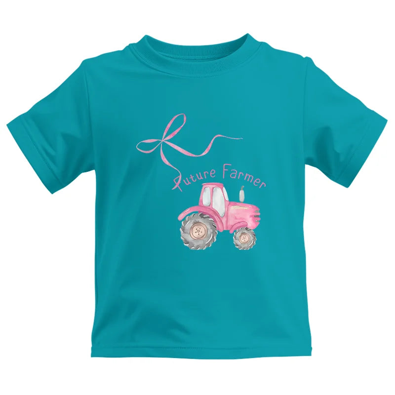 Image of Pink Bow Cute Tractor - Kids Heavy Cotton™ Tee