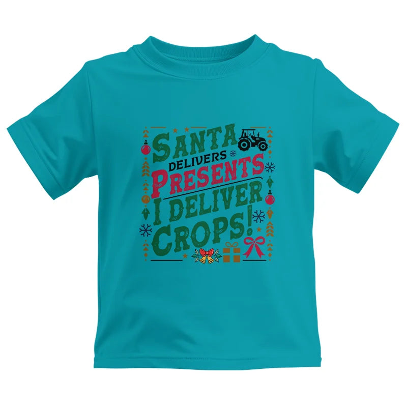 Image of Santa Deliver Present I Deliver Crops! - Kids Heavy Cotton™ Tee