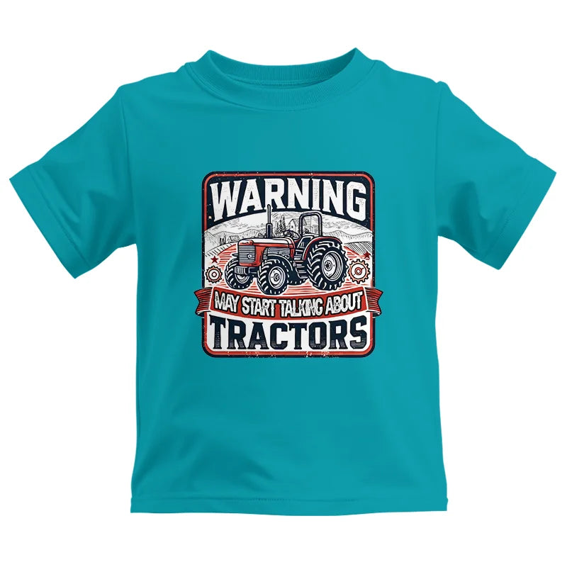 Warning May Start Talking About Tractors - Kids Heavy Cotton™ Tee