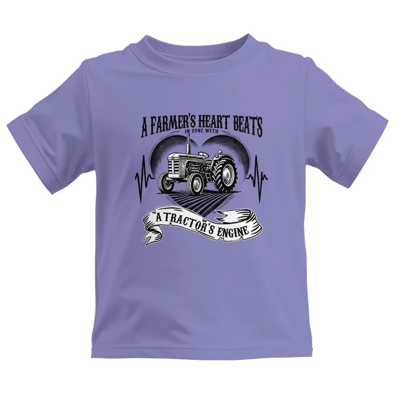 A Farmer’s Heart Beats A Tractor’s Engine - Kids Heavy Cotton™ Tee