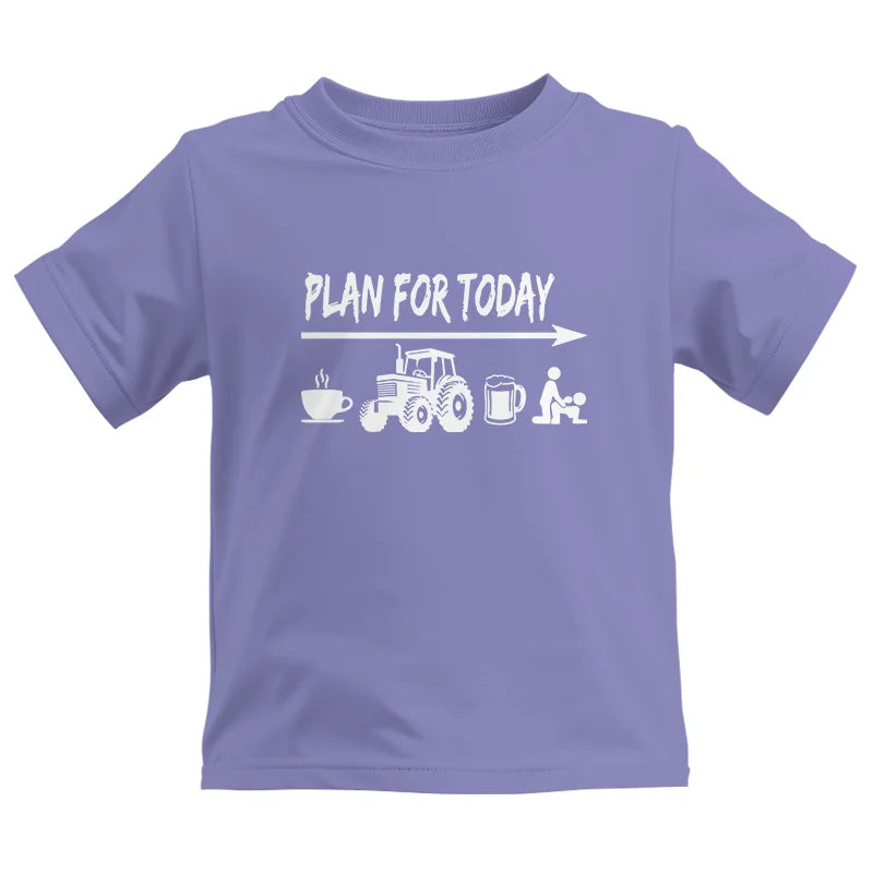 Funny Farmer Plan For Today Coffee Tractor Beer Bed - Kids Heavy Cotton™ Tee