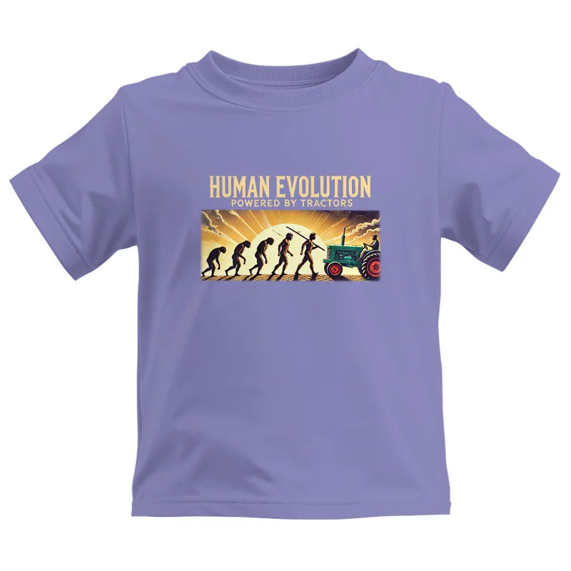 Human Evolution Powered By Tractors - Kids Heavy Cotton™ Tee