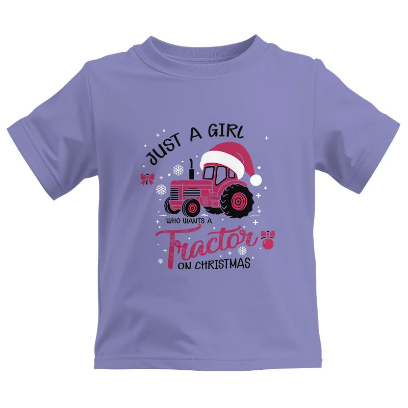 Image of Just A Girl Who Want A Tractor On Christmas - Kids Heavy Cotton™ Tee