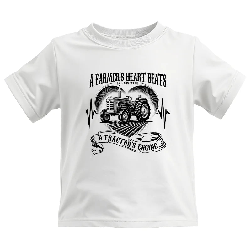 A Farmer’s Heart Beats A Tractor’s Engine - Kids Heavy Cotton™ Tee