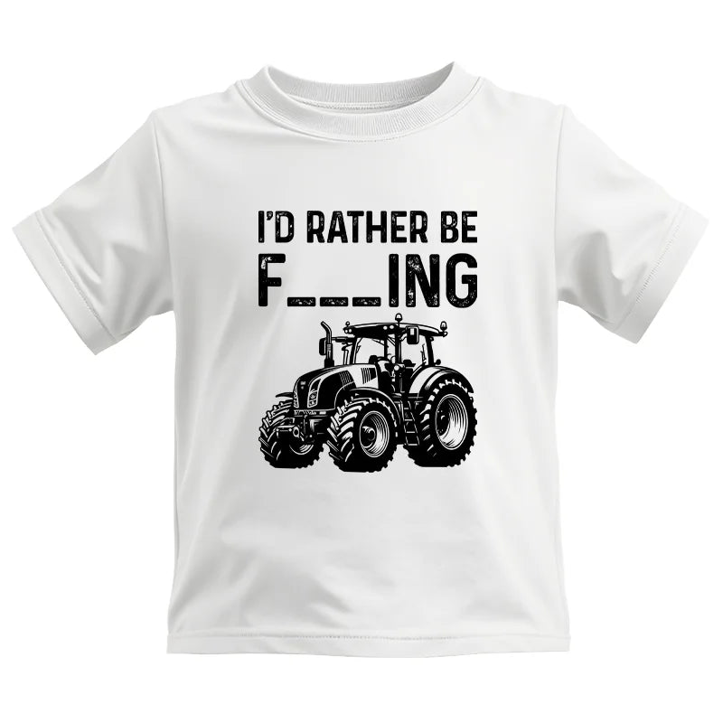 Funny I Would Rather Be Farming Tractor 1 - Kids Heavy Cotton™ Tee