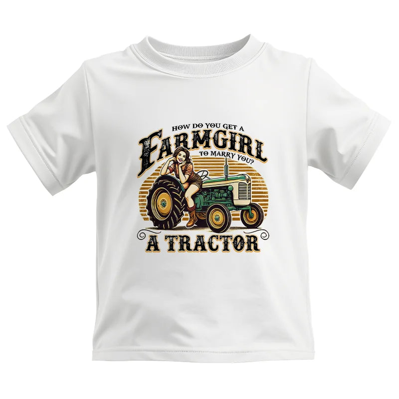 Get A Farmgirl To Marry You_A Tractor - Kids Heavy Cotton™ Tee