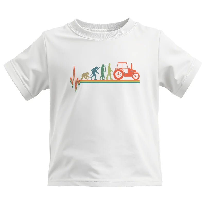 Heartbeat Evolution Farmer Tractor Agriculture Vintage - Kids Heavy Cotton™ Tee