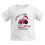 Just A Girl Who Want A Tractor On Christmas - Kids Heavy Cotton™ Tee