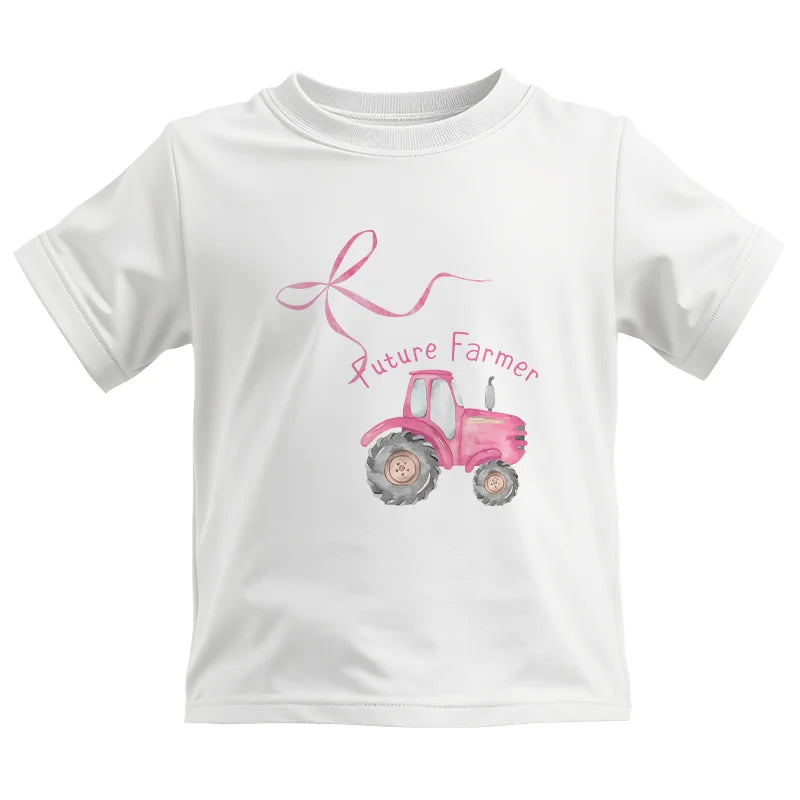 Image of Pink Bow Cute Tractor - Kids Heavy Cotton™ Tee