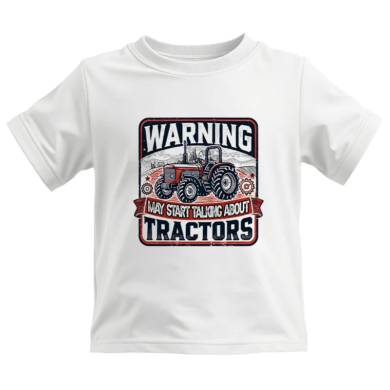 Warning May Start Talking About Tractors - Kids Heavy Cotton™ Tee