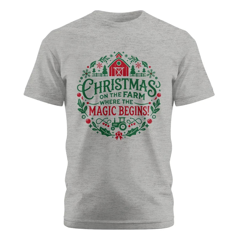 Christmas on the Farm Where the Magic Begins! 2 - Unisex Cotton Crew Tee