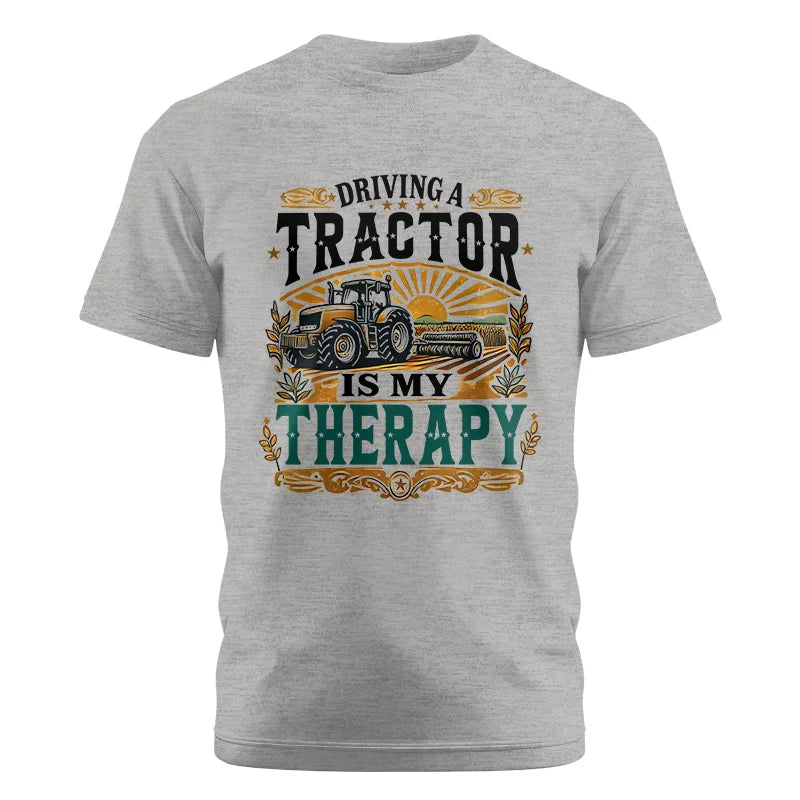 Driving A Tractor Is My Therapy - Unisex Cotton Crew Tee