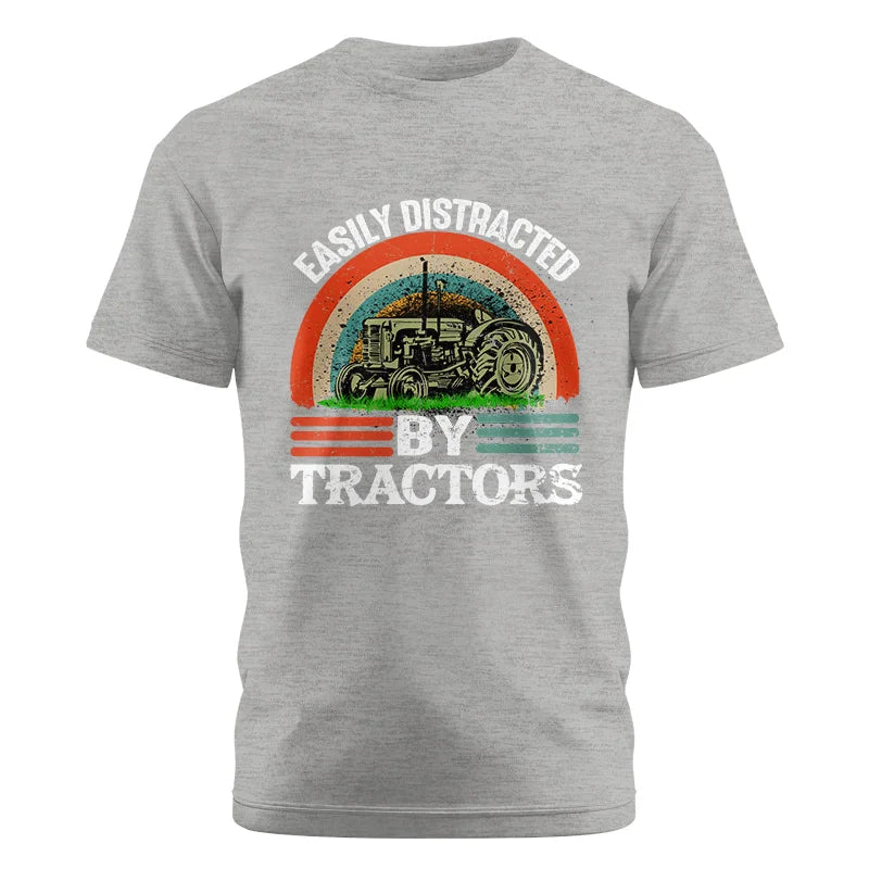 Image of Easily Distracted By Tractors - Unisex Cotton Crew Tee