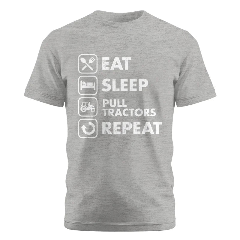 Eat Sleep Pull Tractors Repeat - Unisex Cotton Crew Tee