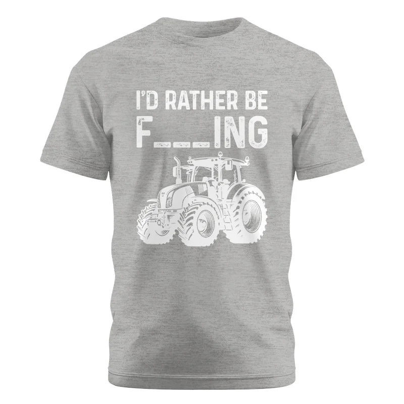 Funny I Would Rather Be Farming Tractor 2 - Unisex Cotton Crew Tee