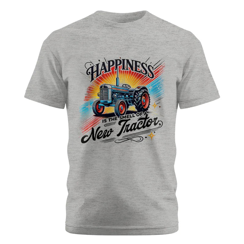 Happiness Is The Smell Of A New Tractor - Unisex Cotton Crew Tee