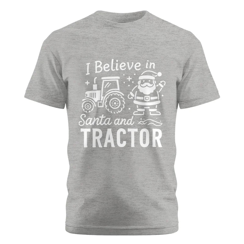 I Believe In Santa And Tractor - Unisex Cotton Crew Tee