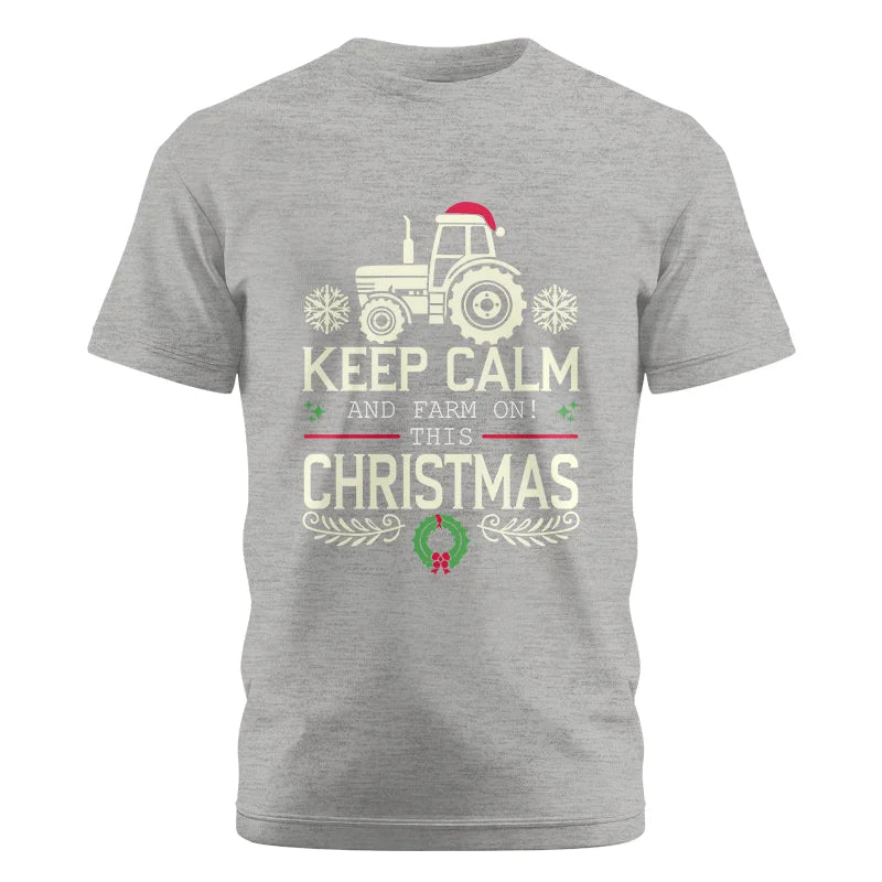 Keep Calm And Farm On! This Christmas - Unisex Cotton Crew Tee