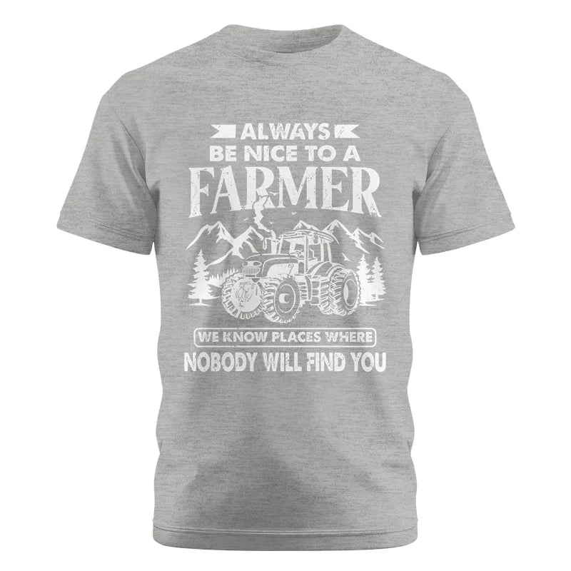 Nice Farmer Funny Tractor Rancher Farming - Unisex Cotton Crew Tee