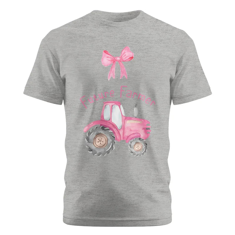 Pink Tractor For Future Farmer - Unisex Cotton Crew Tee