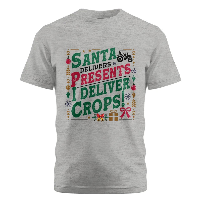 Image of Santa Deliver Present I Deliver Crops! - Unisex Cotton Crew Tee