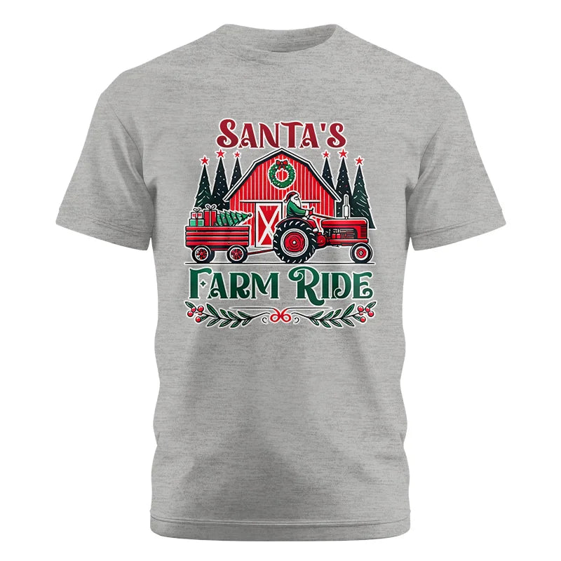 Image of Santa's Farm Ride 1 - Unisex Cotton Crew Tee