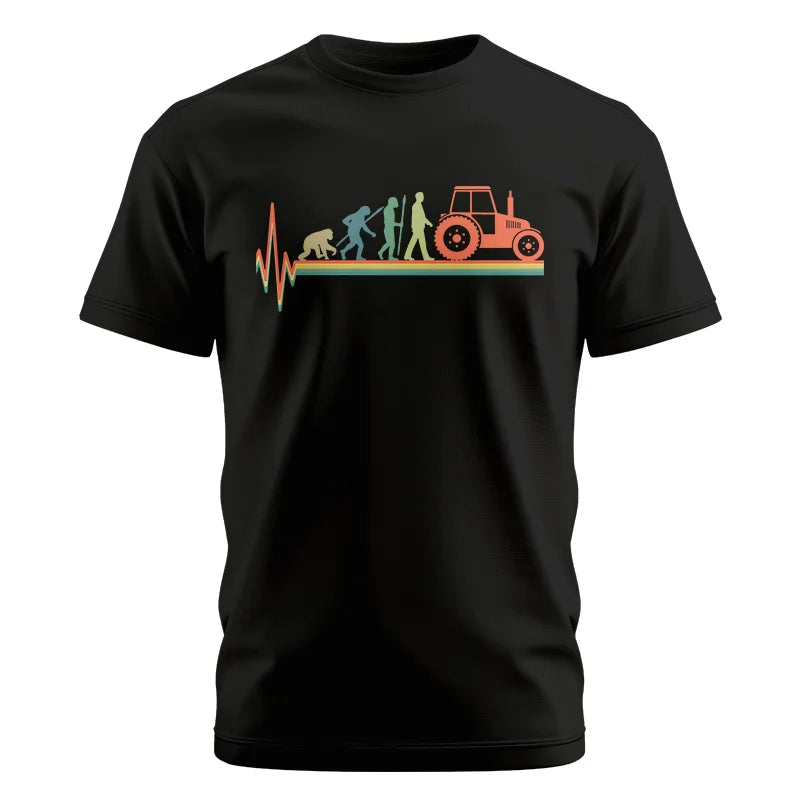 Heartbeat Evolution Farmer Tractor Agriculture Vintage - Unisex Cotton Crew Tee