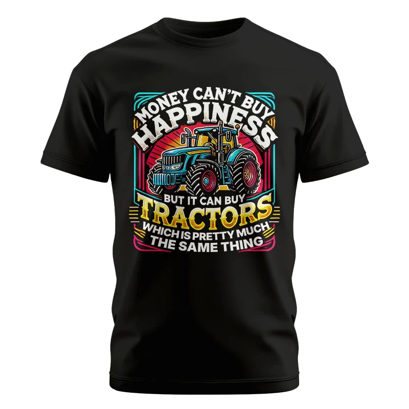 Image of Money Can't Buy Happiness Can Buy Tractors - Unisex Cotton Crew Tee