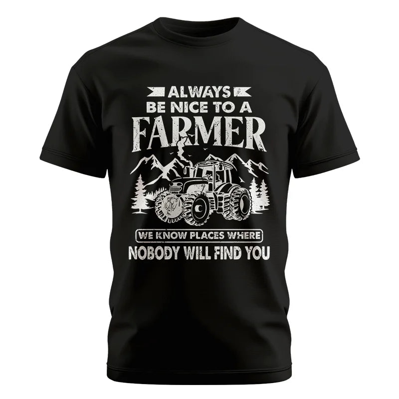 Nice Farmer Funny Tractor Rancher Farming - Unisex Cotton Crew Tee