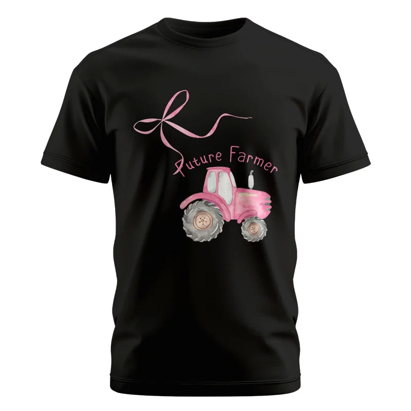 Pink Bow Cute Tractor - Unisex Cotton Crew Tee