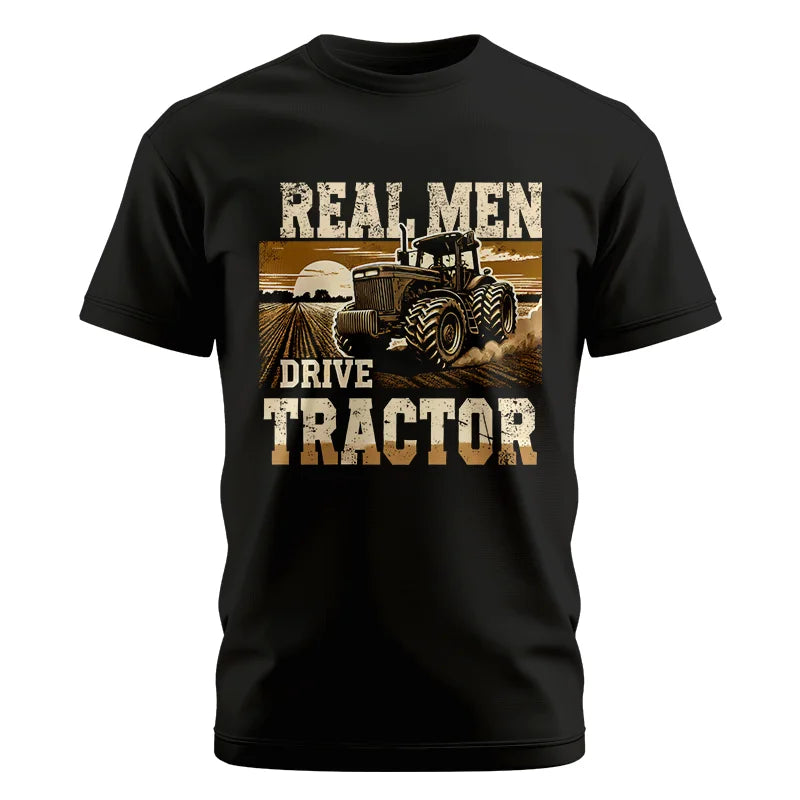 Real Men Drive Tractor - Unisex Cotton Crew Tee