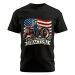 Red White And Tractor - Unisex Cotton Crew Tee