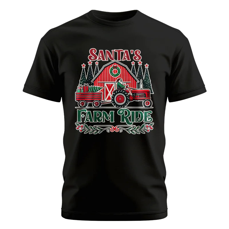 Image of Santa's Farm Ride 1 - Unisex Cotton Crew Tee